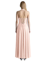Halter Beaded Prom Dress 
