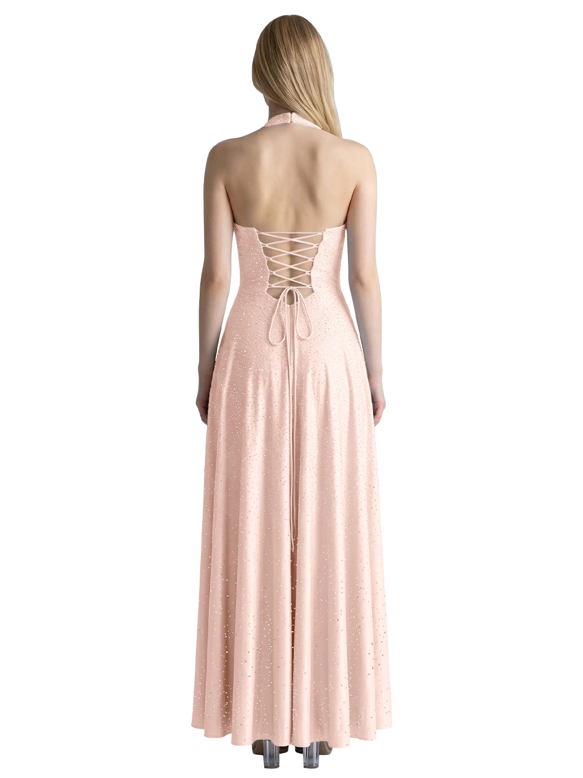 Halter Beaded Prom Dress 