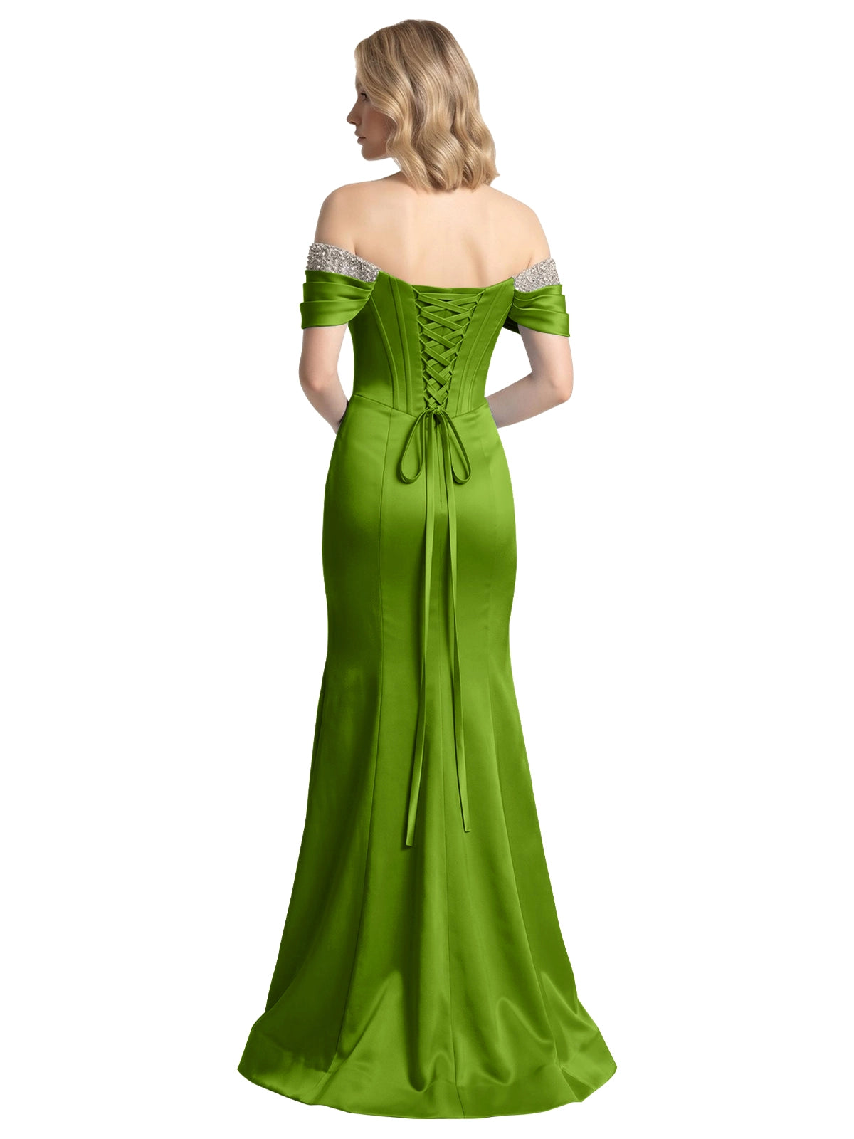 Corset Beaded Trumpet Prom Dress 