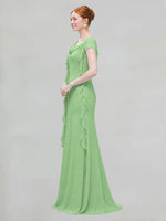 Flowy Ruffle Sheath Bridesmaid Dress 