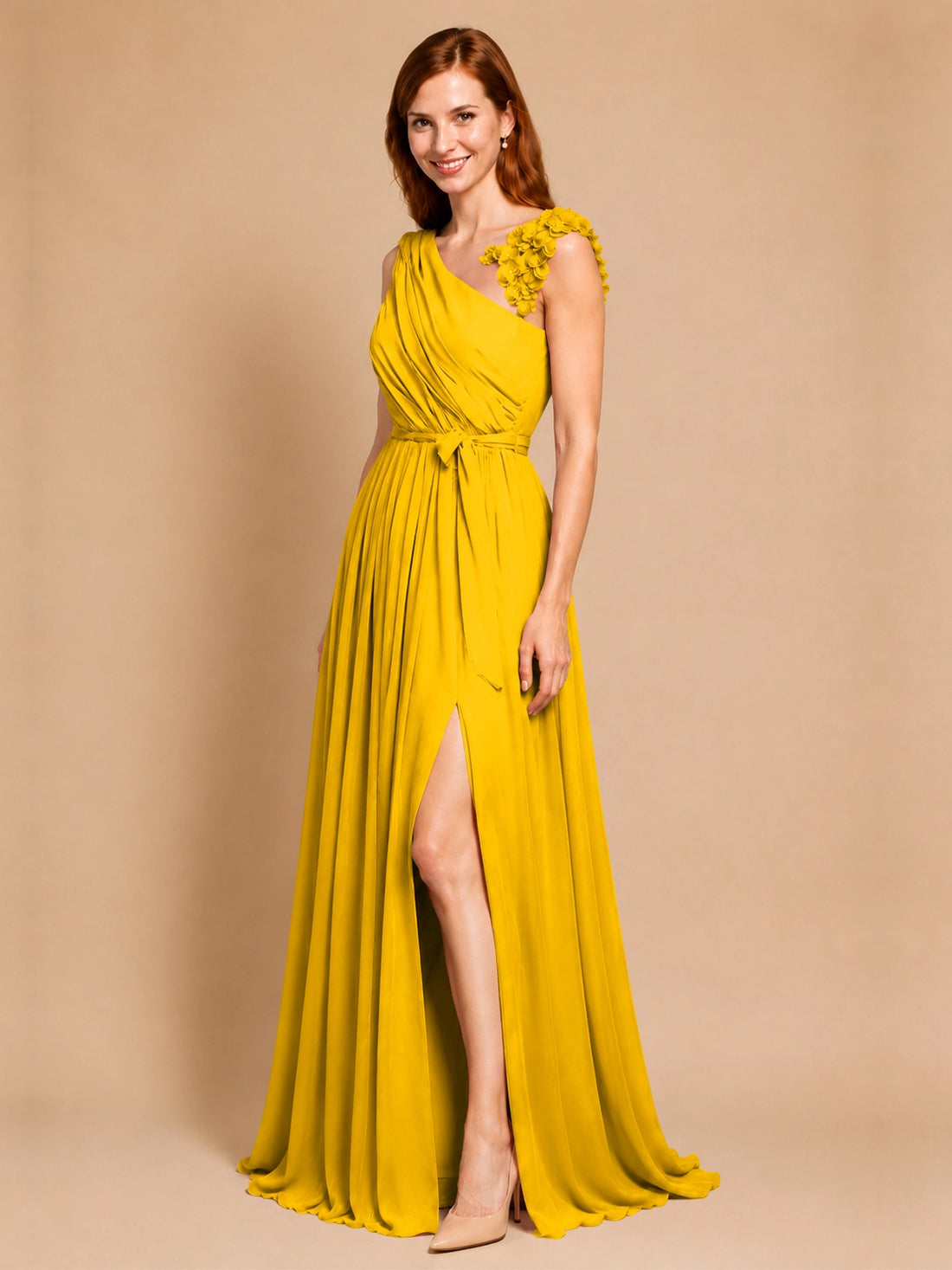 Chiffon Prom Dress with Appliques