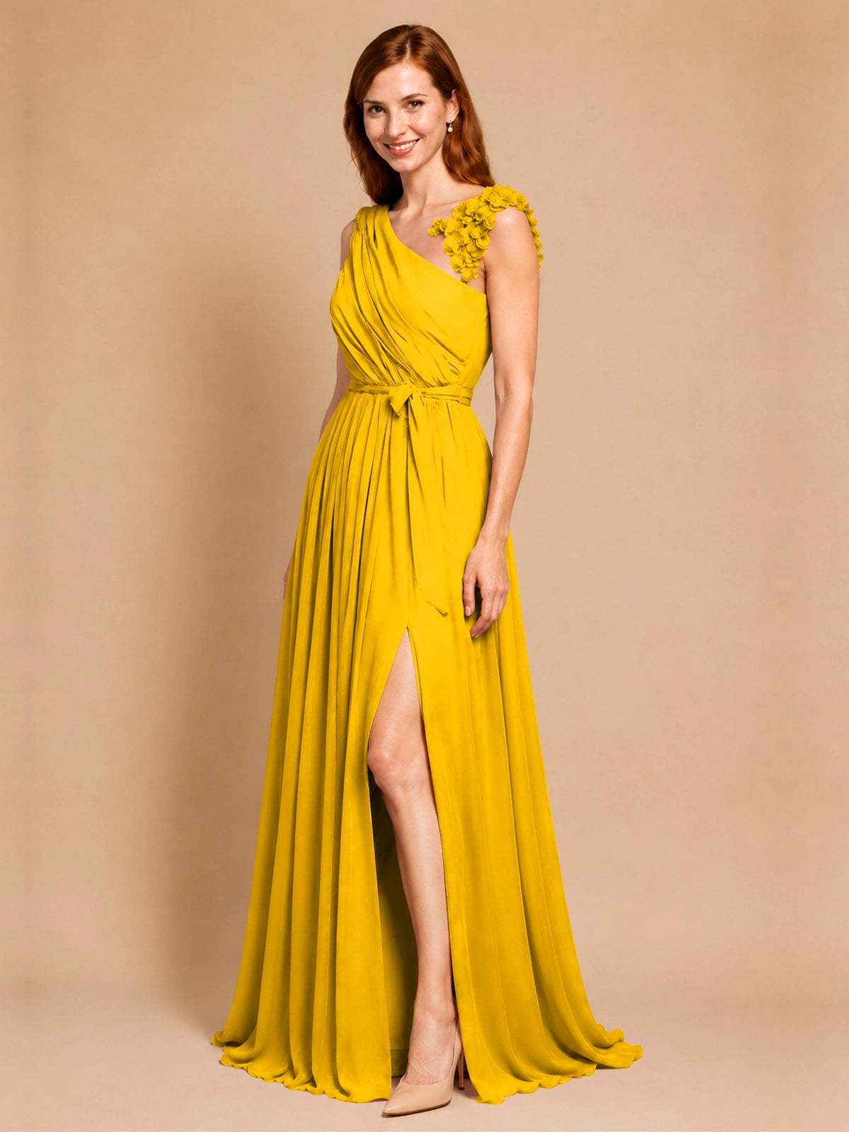 Chiffon Prom Dress with Appliques