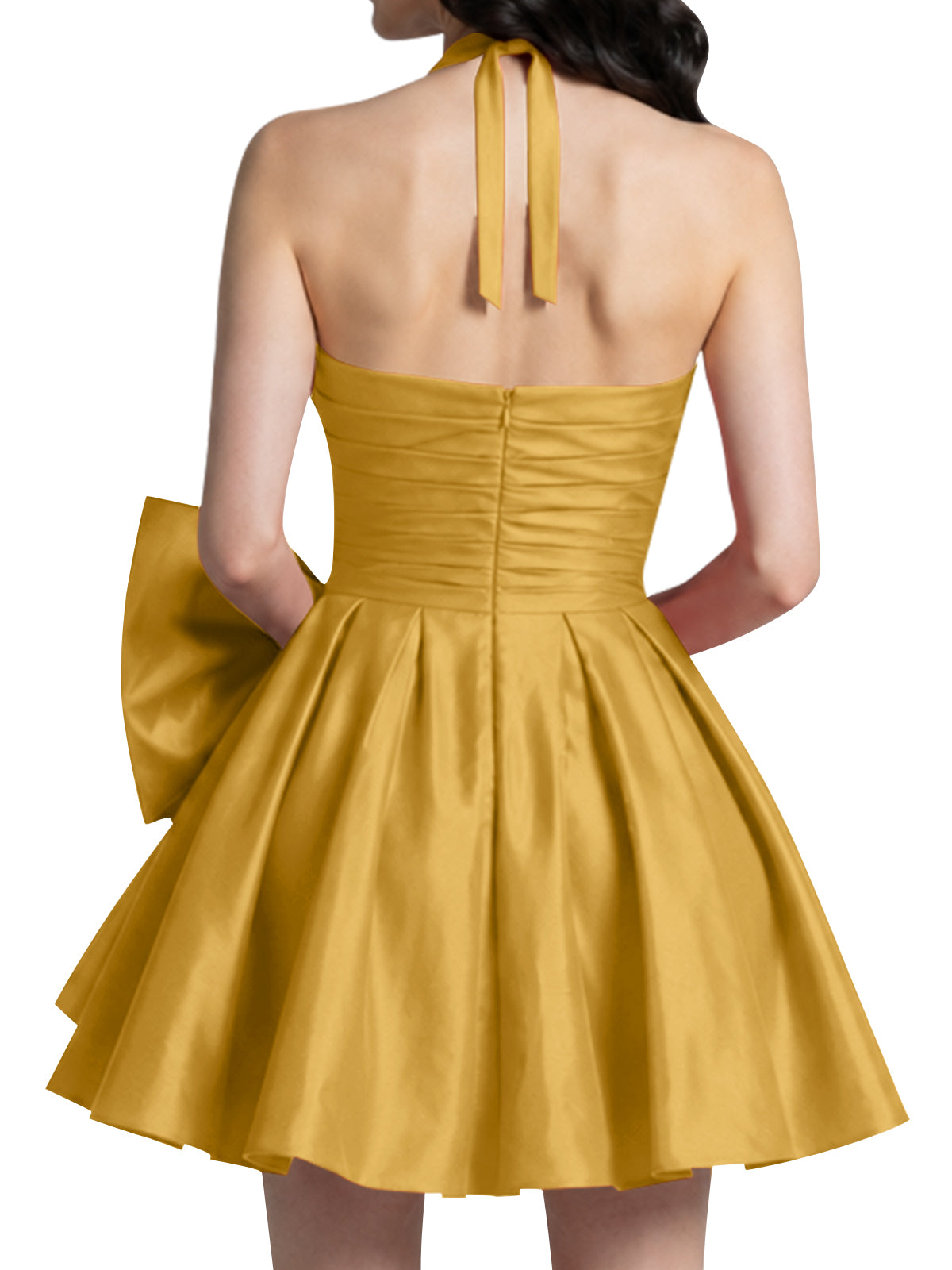 Halter Oversized Bow Mini Dress 