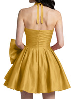 Halter Oversized Bow Mini Dress 