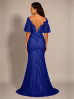 Mermaid Mother of the Bride Dress with V-neck 