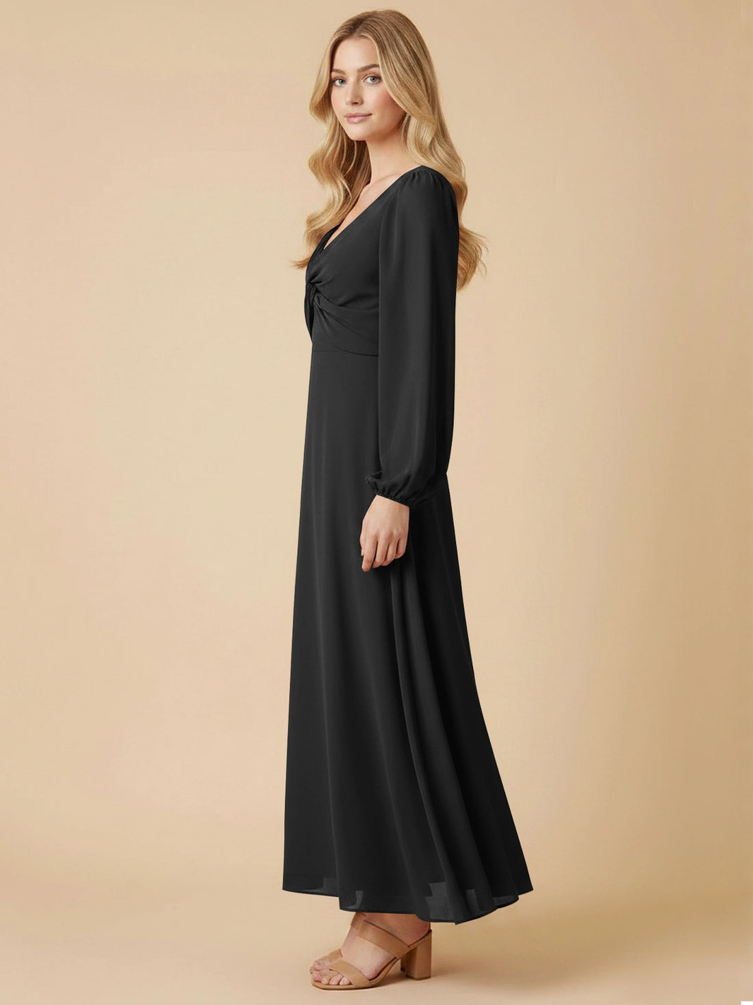 A-line Bridesmaid Dress with Long Sleeves 