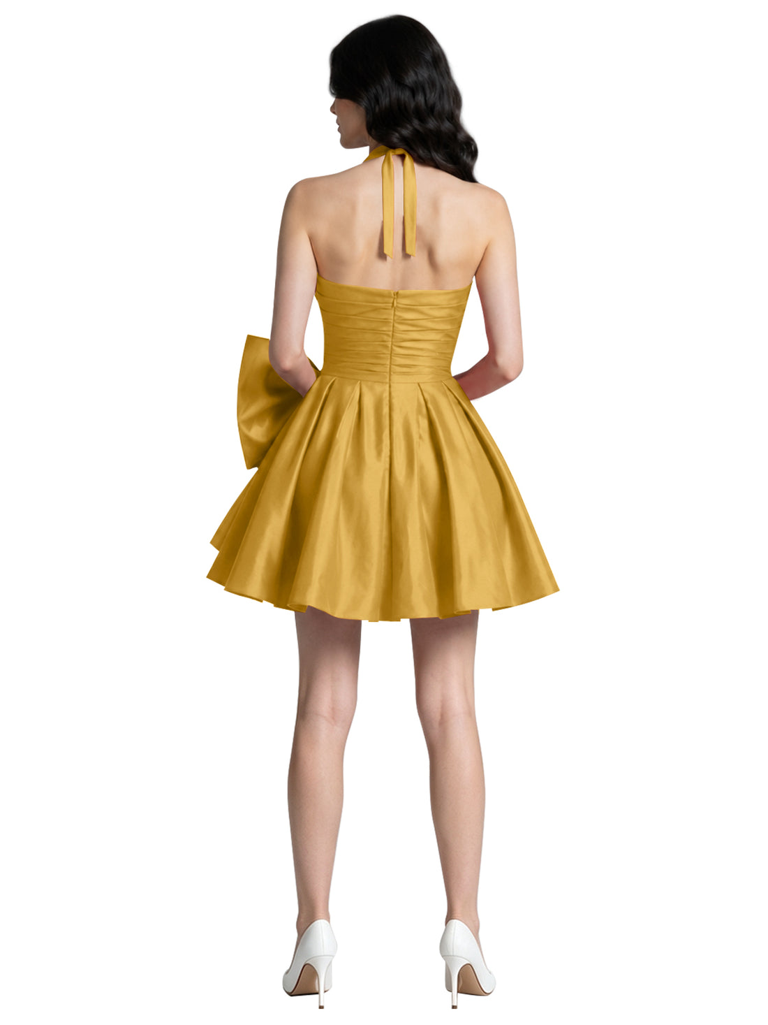 Halter Oversized Bow Mini Dress 