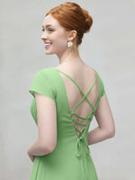 Flowy Ruffle Sheath Bridesmaid Dress 