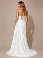 Silk-like Prom Dress with Appliques