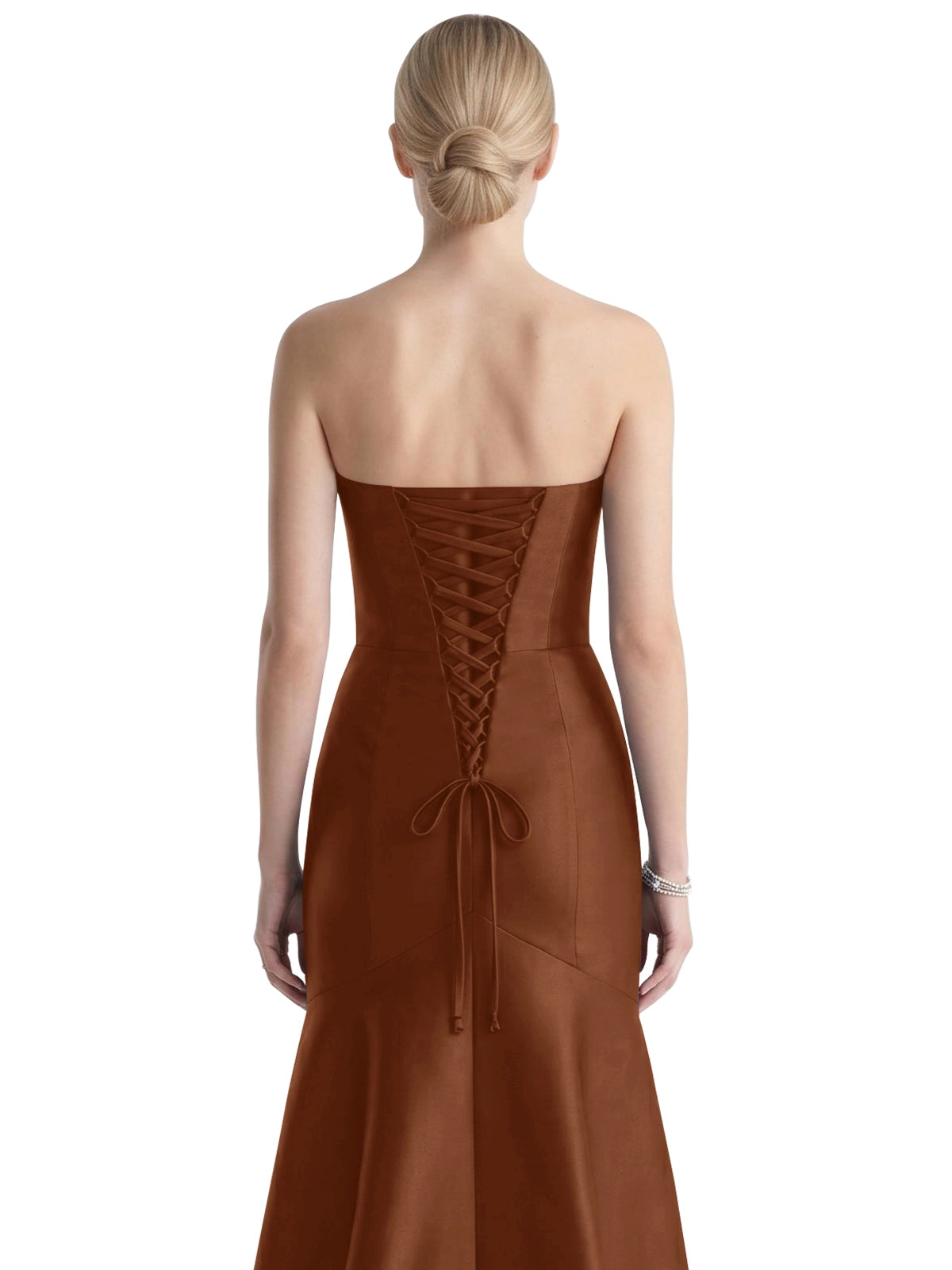 Strapless Ruched Bodice Prom Dress 