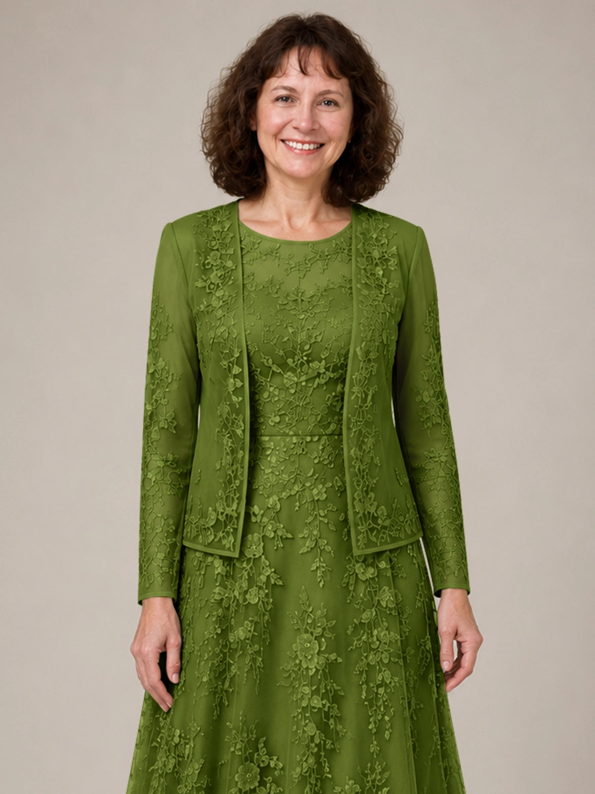 A-line Mother of the Bride Dress with Lace 