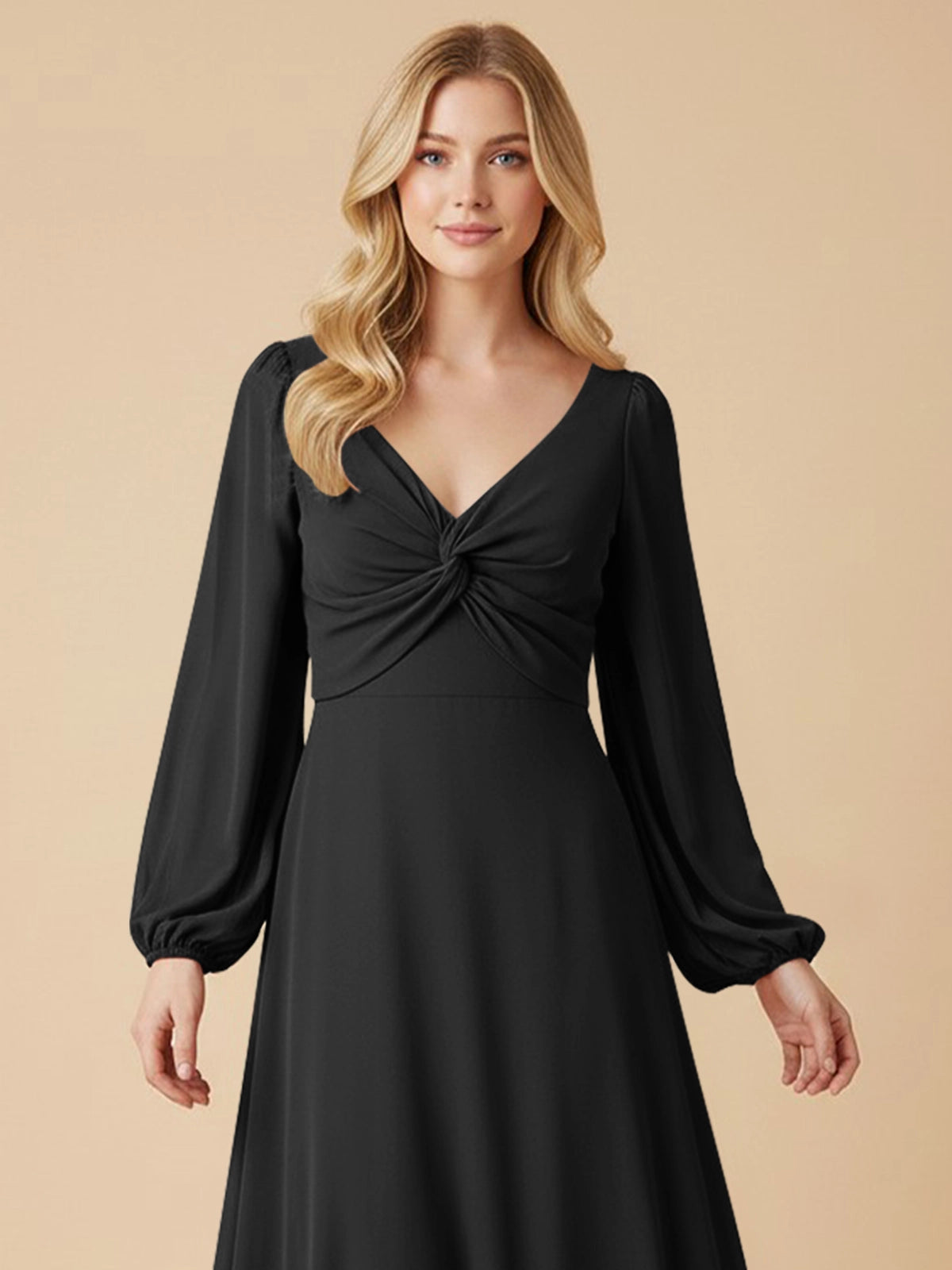 A-line Bridesmaid Dress with Long Sleeves 