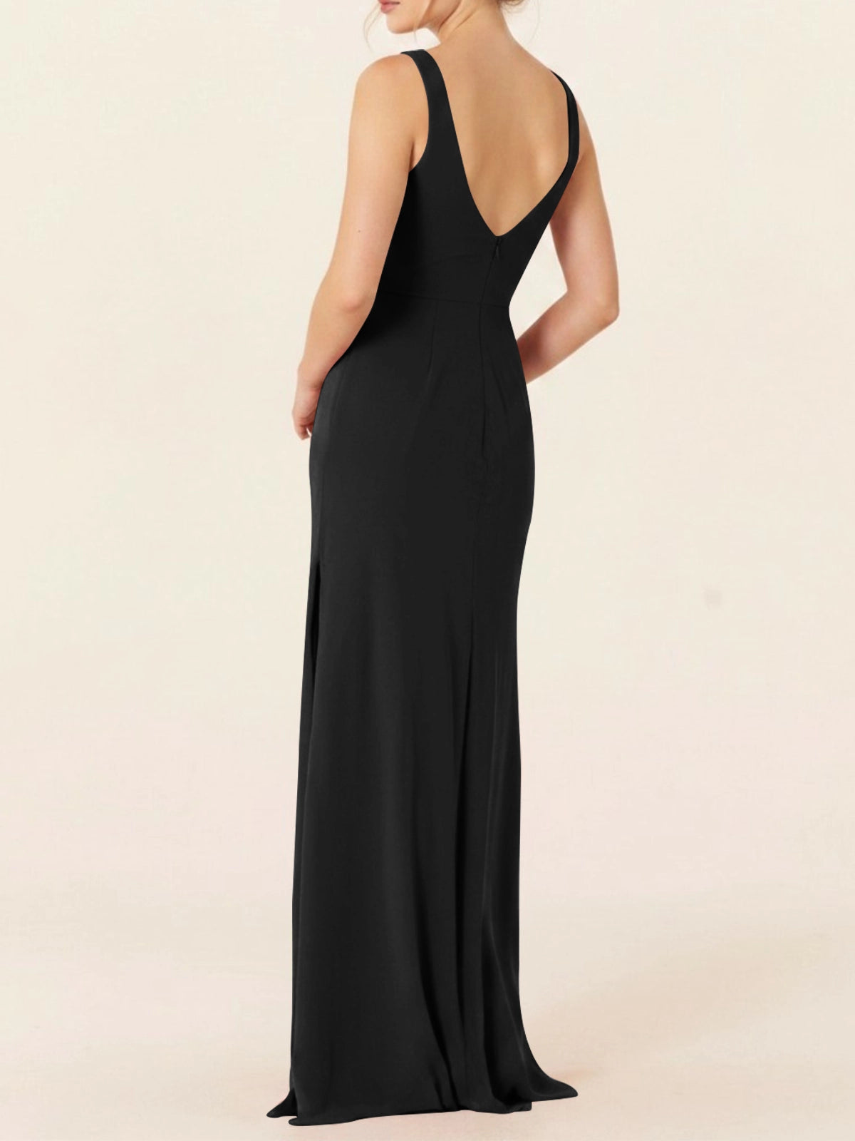 Chiffon Bridesmaid Dress with Slit 