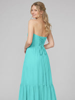 Strapless Bridesmaid Dress with Slit 