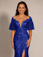 Mermaid Mother of the Bride Dress with V-neck 