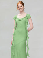 Flowy Ruffle Sheath Bridesmaid Dress 