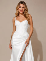 Silk-like Prom Dress with Appliques