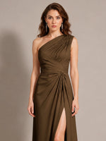 One-Shoulder Prom Dress with Slit