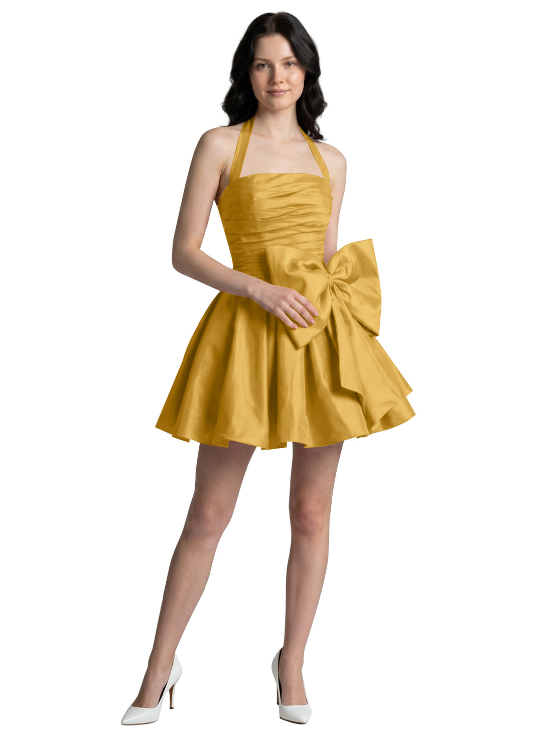 Halter Oversized Bow Mini Dress 
