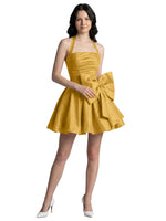 Halter Oversized Bow Mini Dress 
