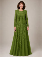 A-line Mother of the Bride Dress with Lace 