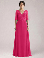 Lace Mother of the Bride Dress with Half Sleeves