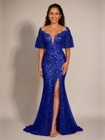 Mermaid Mother of the Bride Dress with V-neck 