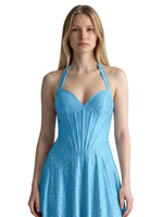 Halter Beaded Prom Dress 