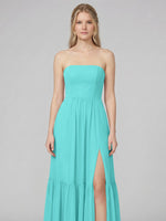 Strapless Bridesmaid Dress with Slit 
