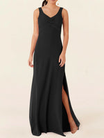 Chiffon Bridesmaid Dress with Slit 
