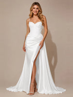 Silk-like Prom Dress with Appliques