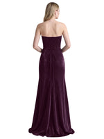 Velvet Prom Dress with Beaded Applique 