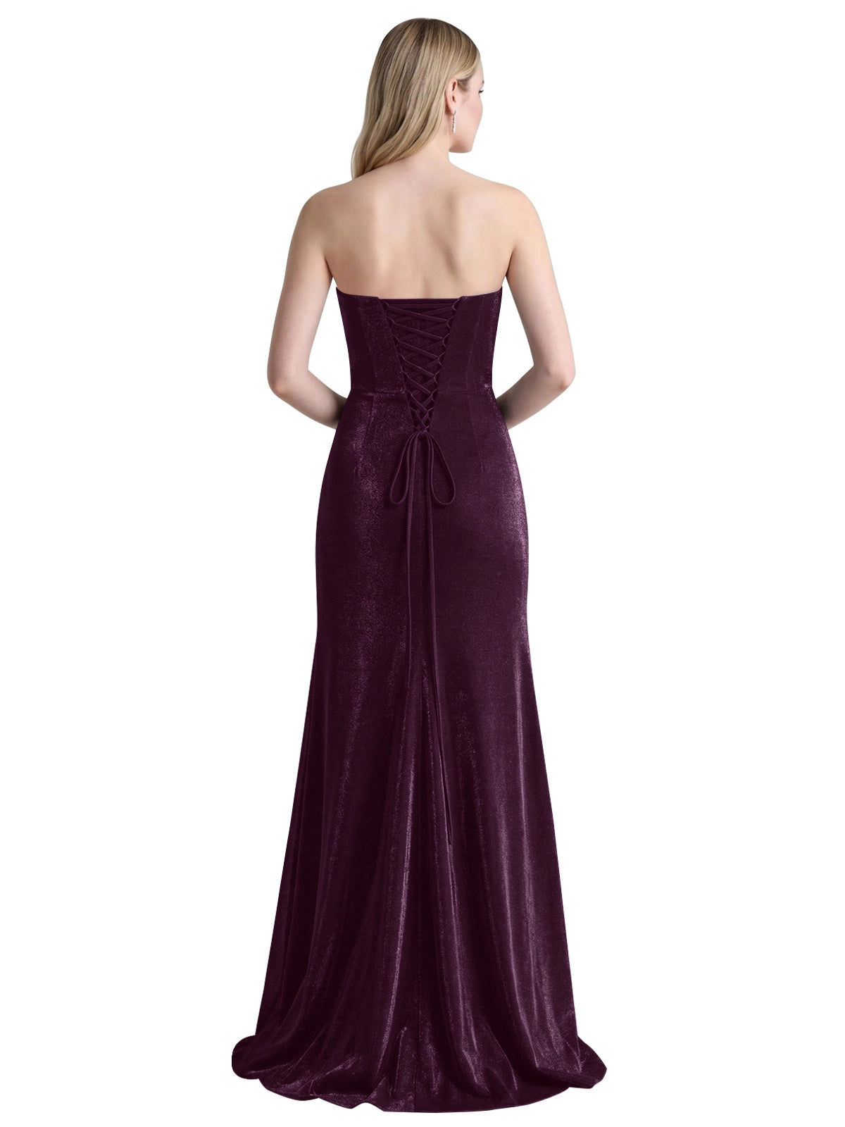 Velvet Prom Dress with Beaded Applique 