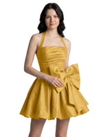 Halter Oversized Bow Mini Dress 