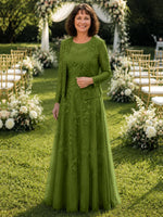 A-line Mother of the Bride Dress with Lace 
