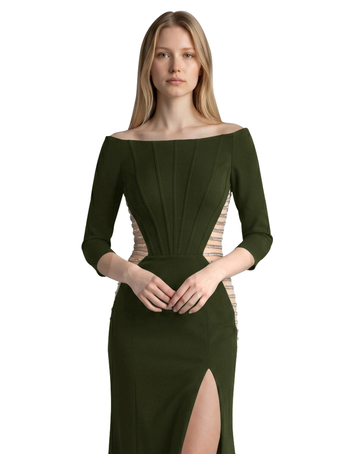 Side Cutout Slit Prom Dress 