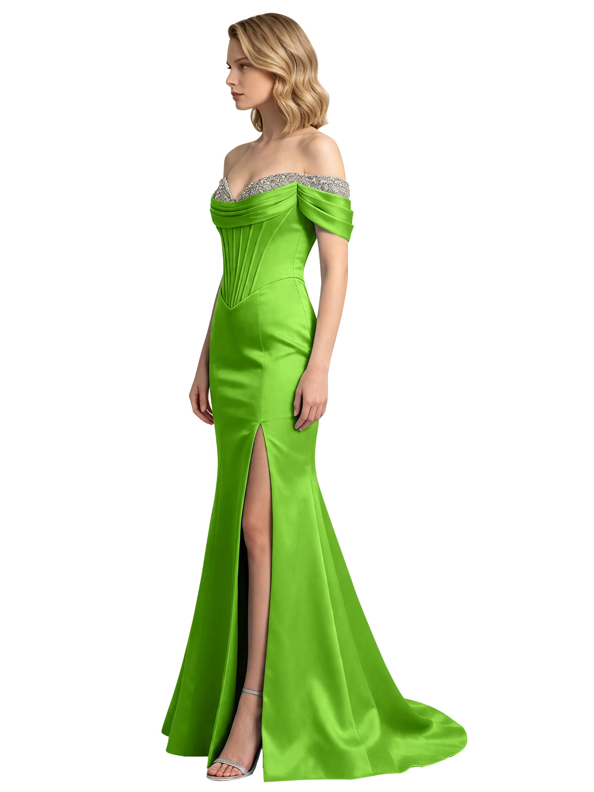 Corset Beaded Trumpet Prom Dress 