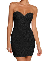Sparkling Sheath Beading Mini Dress 