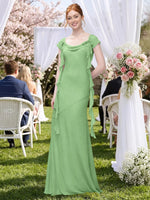 Flowy Ruffle Sheath Bridesmaid Dress 