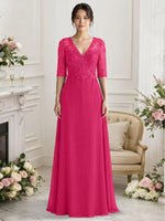 Lace Mother of the Bride Dress with Half Sleeves