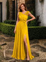 Chiffon Prom Dress with Appliques