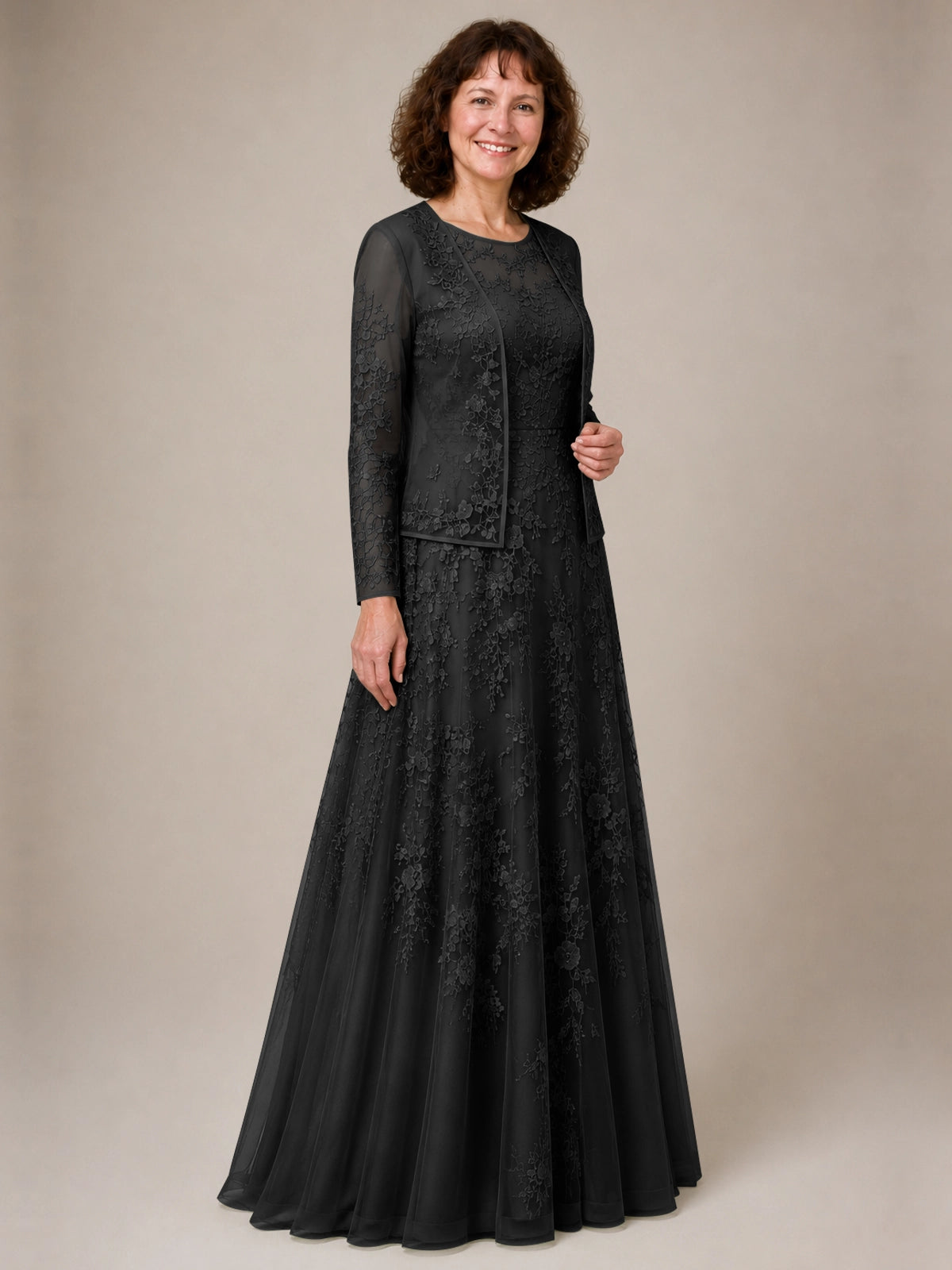 A-line Mother of the Bride Dress with Lace 