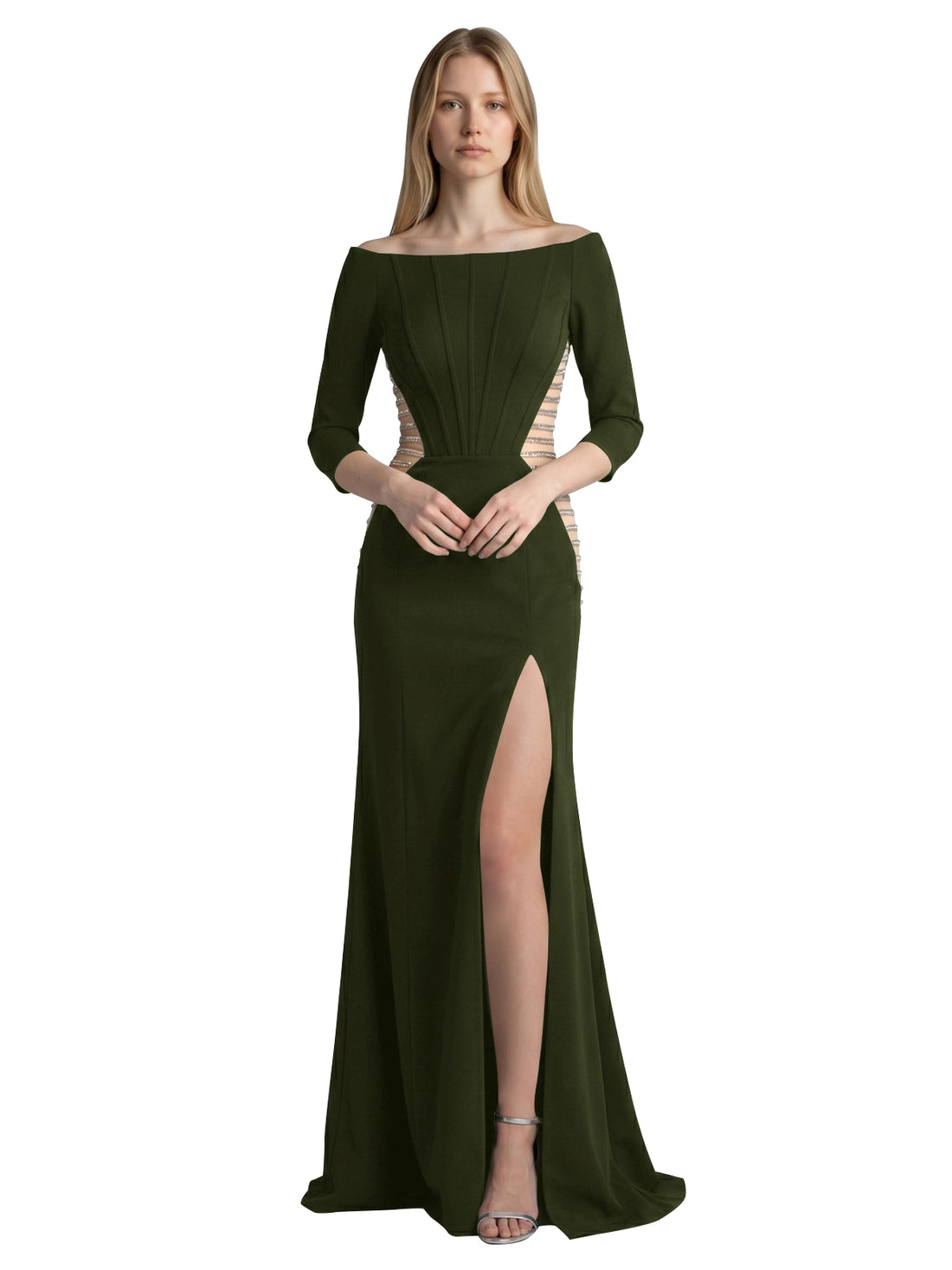 Side Cutout Slit Prom Dress 