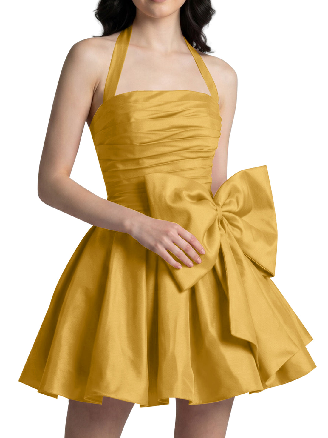 Halter Oversized Bow Mini Dress 