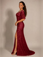 Mermaid Mother of the Bride Dress with V-neck 