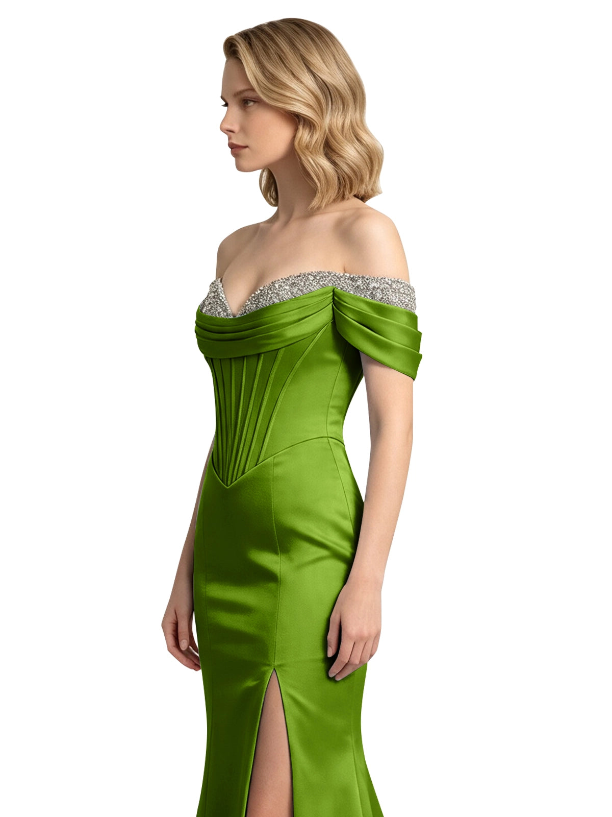 Corset Beaded Trumpet Prom Dress 