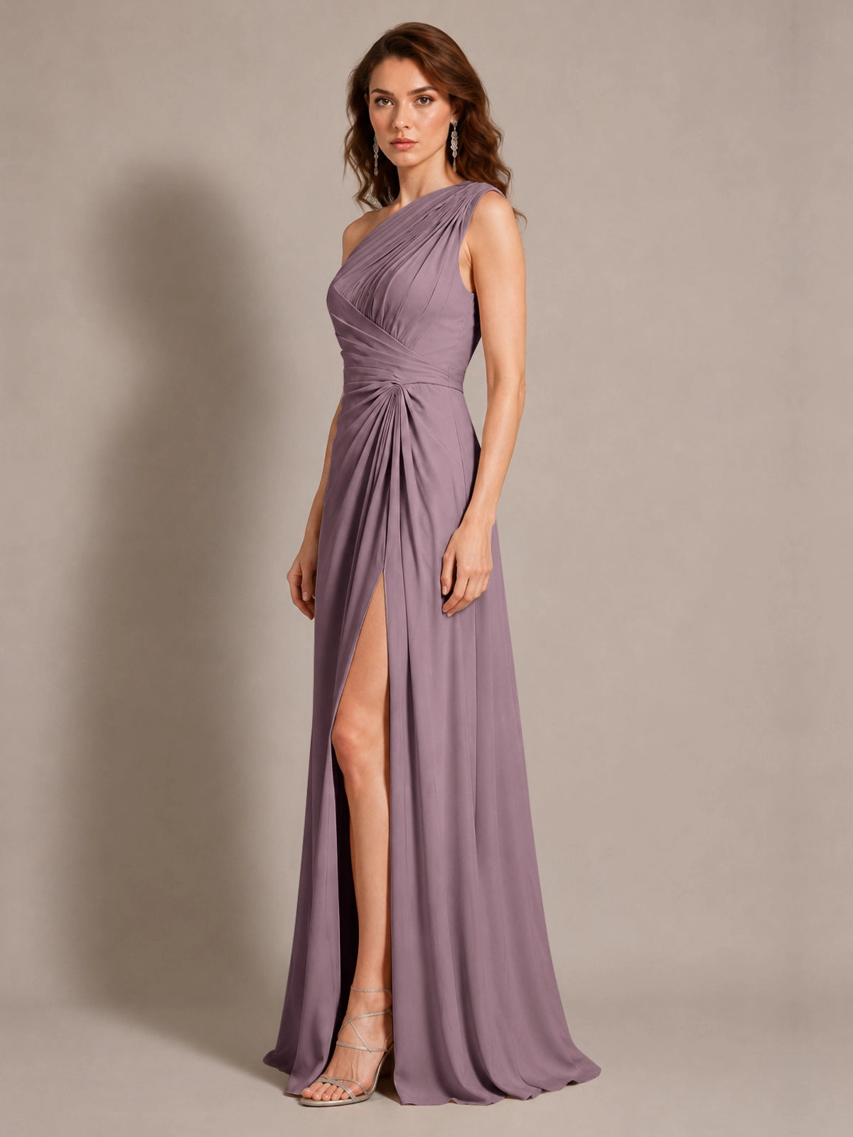 One-Shoulder Prom Dress with Slit