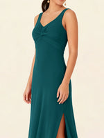 Chiffon Bridesmaid Dress with Slit 