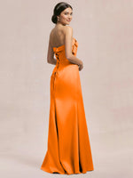 Satin Bow Accent Bridesmaid Dress 