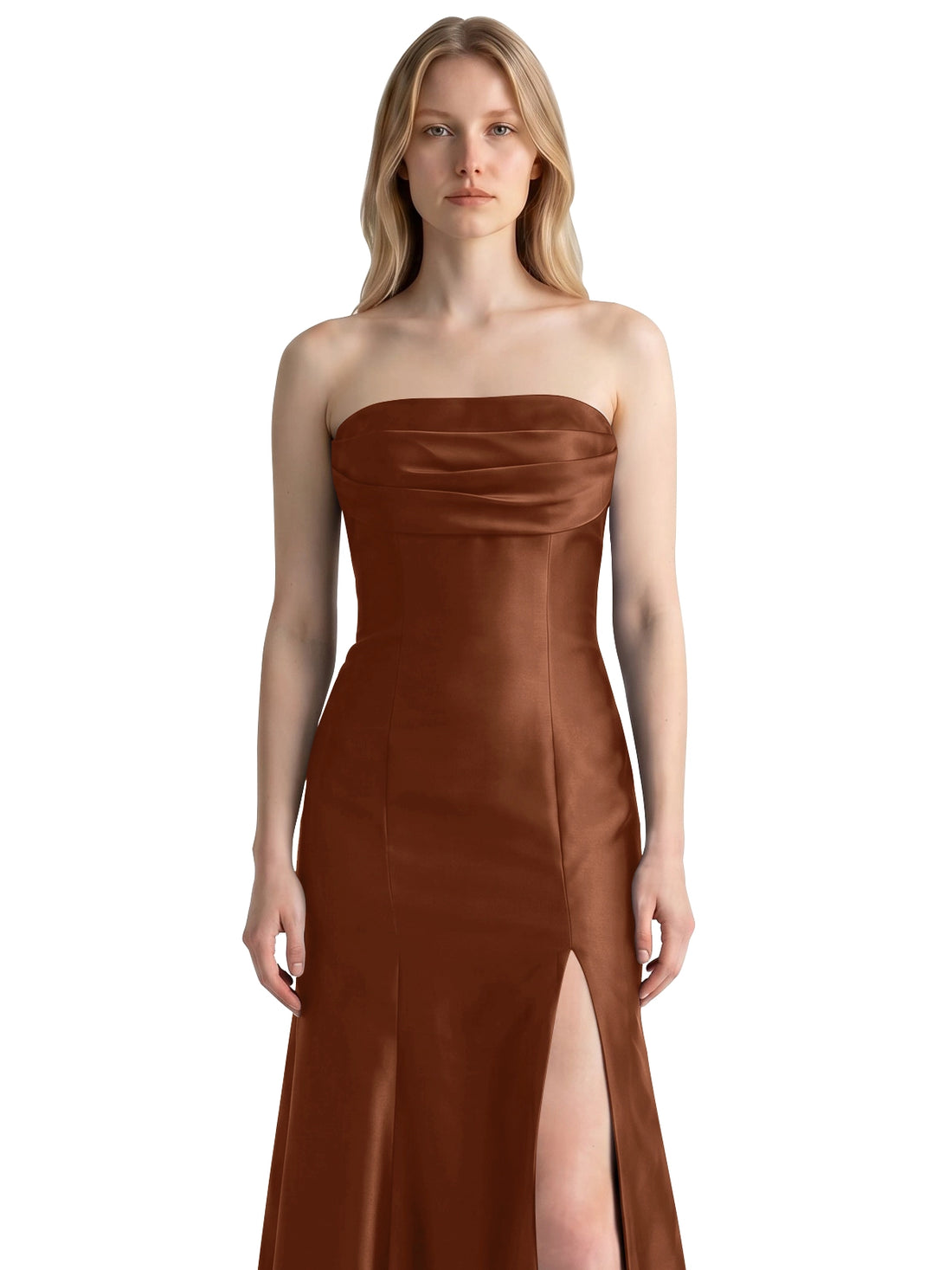 Strapless Ruched Bodice Prom Dress 